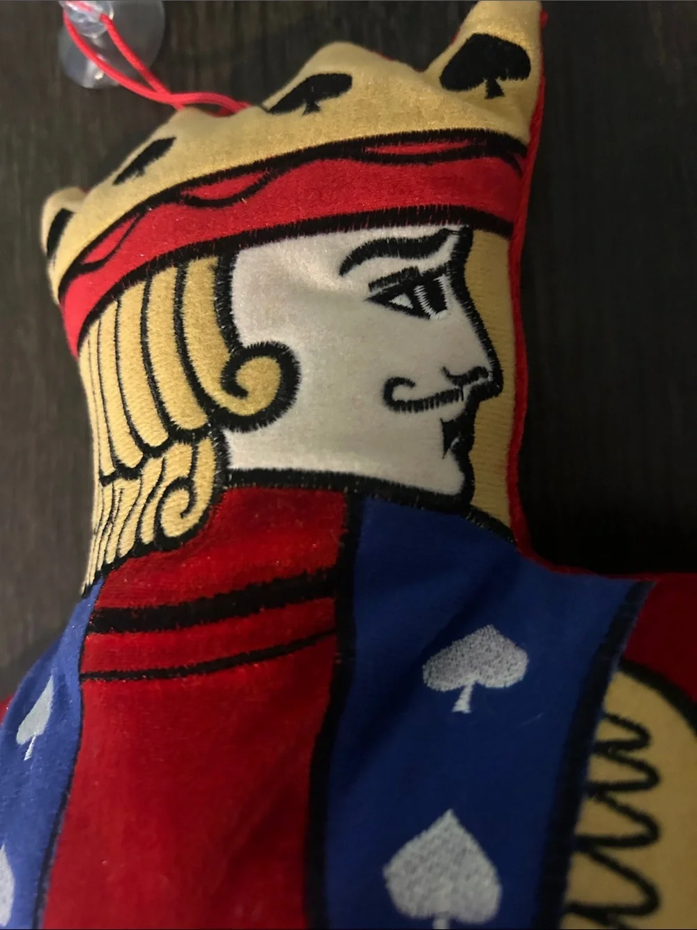 Plush King Playing Card Decorative Pillow - Red, Blue, Yellow 2005 Kelly Toy NWT